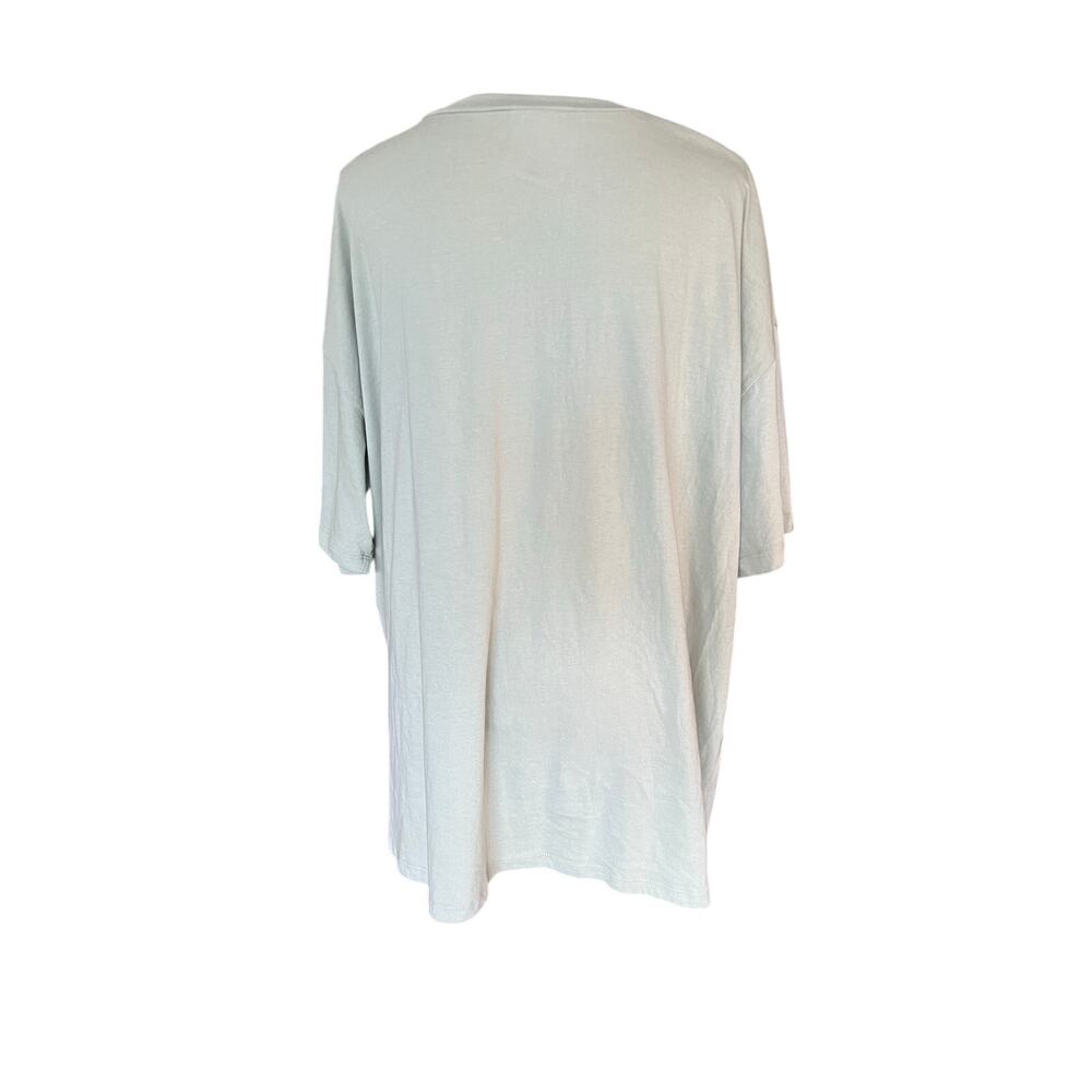 Zenana Cotton Oversized Boyfriend V-Neck Tee Light Sage Medium - Picture 2 of 6